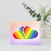 Regenbogen-Paar Dankeskarten (Stehend Vorderseite)