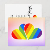 Regenbogen-Paar Dankeskarten (Vorne/Hinten)