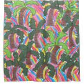 Regenbogen Palm Tree Printduschvorhang Duschvorhang (Vorderseite)