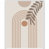 Regenbogen-Palmenblatt-Sonne, Boho-Abstract-Geomet Aufkleber (Vorderseite)