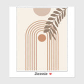 Regenbogen-Palmenblatt-Sonne, Boho-Abstract-Geomet Aufkleber (Blatt)