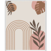 Regenbogen-Palmenblatt-Sonne, Boho-Abstract-Geomet Aufkleber (Vorderseite)