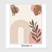 Regenbogen-Palmenblatt-Sonne, Boho-Abstract-Geomet Aufkleber (Blatt)