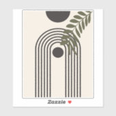 Regenbogen-Palmenblatt-Sonne, Boho-Abstract-Geomet Aufkleber (Blatt)