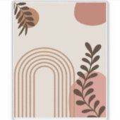 Regenbogen-Palmenblatt-Sonne, Boho-Abstract-Geomet Aufkleber (Vorderseite)