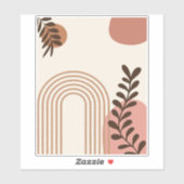 Regenbogen-Palmenblatt-Sonne, Boho-Abstract-Geomet Aufkleber (Blatt)