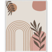 Regenbogen-Palmenblatt-Sonne, Boho-Abstract-Geomet Aufkleber (Vorderseite)