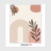 Regenbogen-Palmenblatt-Sonne, Boho-Abstract-Geomet Aufkleber (Blatt)