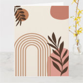 Regenbogen-Palmenblatt-Sonne, Boho-Abstract-Geomet Karte (Gelbe Blume)