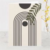 Regenbogen-Palmenblatt-Sonne, Boho-Abstract-Geomet Karte (Gelbe Blume)