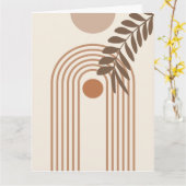 Regenbogen-Palmenblatt-Sonne, Boho-Abstract-Geomet Karte (Gelbe Blume)