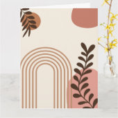 Regenbogen-Palmenblatt-Sonne, Boho-Abstract-Geomet Karte (Gelbe Blume)