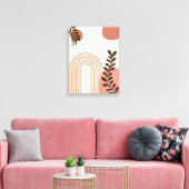 Regenbogen-Palmenblatt-Sonne, Boho-Abstract-Geomet Leinwanddruck (Insitu (Wohnzimmer))