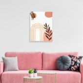 Regenbogen-Palmenblatt-Sonne, Boho-Abstract-Geomet Leinwanddruck (Insitu (Wohnzimmer))