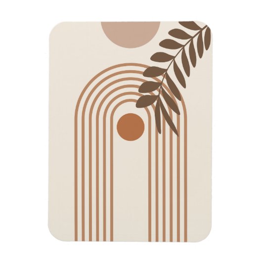 Regenbogen-Palmenblatt-Sonne, Boho-Abstract-Geomet Magnet (Vertikal)
