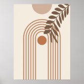Regenbogen-Palmenblatt-Sonne, Boho-Abstract-Geomet Poster (Vorne)