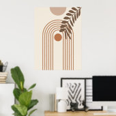 Regenbogen-Palmenblatt-Sonne, Boho-Abstract-Geomet Poster (Heimbüro)