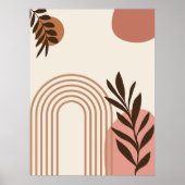 Regenbogen-Palmenblatt-Sonne, Boho-Abstract-Geomet Poster (Vorne)