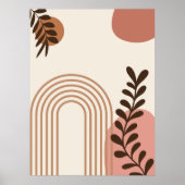 Regenbogen-Palmenblatt-Sonne, Boho-Abstract-Geomet Poster (Vorne)