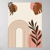 Regenbogen-Palmenblatt-Sonne, Boho-Abstract-Geomet Poster (Vorne)