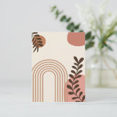 Regenbogen-Palmenblatt-Sonne, Boho-Abstract-Geomet Postkarte (Stehend Vorderseite)