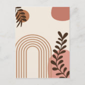 Regenbogen-Palmenblatt-Sonne, Boho-Abstract-Geomet Postkarte (Vorderseite)