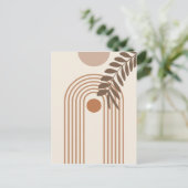 Regenbogen-Palmenblatt-Sonne, Boho-Abstract-Geomet Postkarte (Stehend Vorderseite)