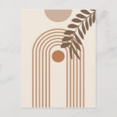 Regenbogen-Palmenblatt-Sonne, Boho-Abstract-Geomet Postkarte (Vorderseite)
