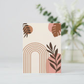 Regenbogen-Palmenblatt-Sonne, Boho-Abstract-Geomet Postkarte (Stehend Vorderseite)