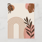 Regenbogen-Palmenblatt-Sonne, Boho-Abstract-Geomet Postkarte (Vorderseite)