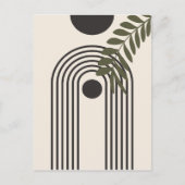 Regenbogen-Palmenblatt-Sonne, Boho-Abstract-Geomet Postkarte (Vorderseite)