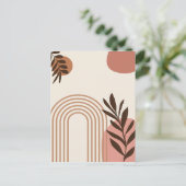 Regenbogen-Palmenblatt-Sonne, Boho-Abstract-Geomet Postkarte (Stehend Vorderseite)