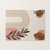 Regenbogen-Palmenblatt-Sonne, Boho-Abstract-Geomet Puzzle (Horizontal)