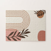 Regenbogen-Palmenblatt-Sonne, Boho-Abstract-Geomet Puzzle (Horizontal)