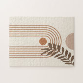 Regenbogen-Palmenblatt-Sonne, Boho-Abstract-Geomet Puzzle (Horizontal)