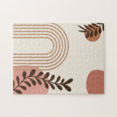Regenbogen-Palmenblatt-Sonne, Boho-Abstract-Geomet Puzzle (Horizontal)