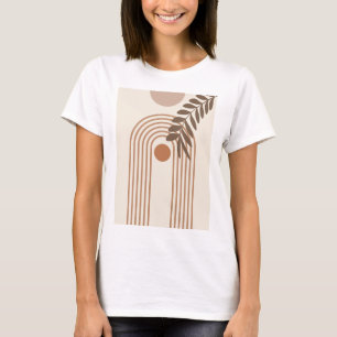 Regenbogen-Palmenblatt-Sonne, Boho-Abstract-Geomet T-Shirt