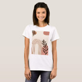 Regenbogen-Palmenblatt-Sonne, Boho-Abstract-Geomet T-Shirt (Vorne ganz)