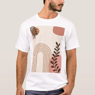 Regenbogen-Palmenblatt-Sonne, Boho-Abstract-Geomet T-Shirt