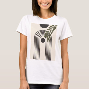 Regenbogen-Palmenblatt-Sonne, Boho-Abstract-Geomet T-Shirt