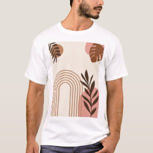Regenbogen-Palmenblatt-Sonne, Boho-Abstract-Geomet T-Shirt
