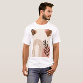 Regenbogen-Palmenblatt-Sonne, Boho-Abstract-Geomet T-Shirt (Vorne ganz)