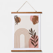 Regenbogen-Palmenblatt-Sonne, Boho-Abstract-Geomet Wandteppich Mit Holzrahmen (Vorderseite)
