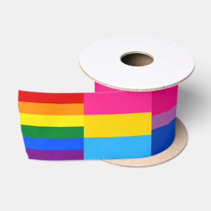 Regenbogen, Pansexual, Transexual & Bisexual Satinband