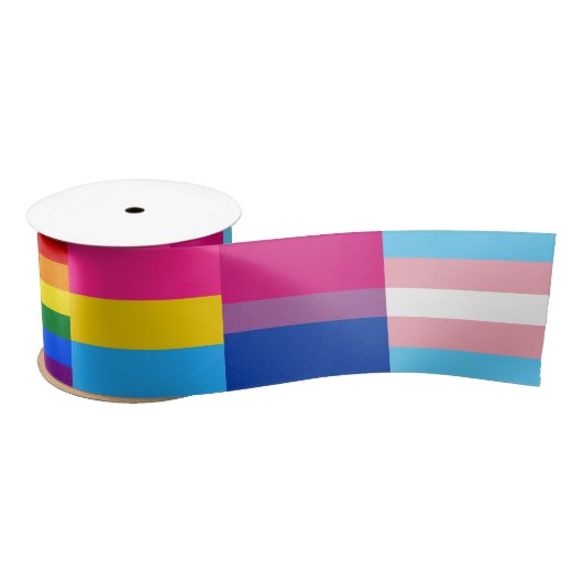 Regenbogen, Pansexual, Transexual & Bisexual Satinband (Spule)