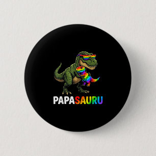 Regenbogen Papasaurus Schwangerschaftsankündigung  Button
