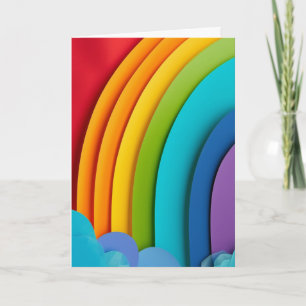 Regenbogen-Papierschnitt-Collage Karte