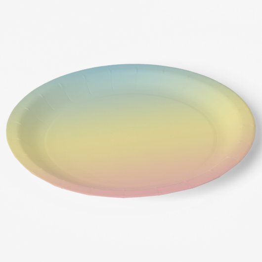 Regenbogen- Pappteller (Schrägansicht)