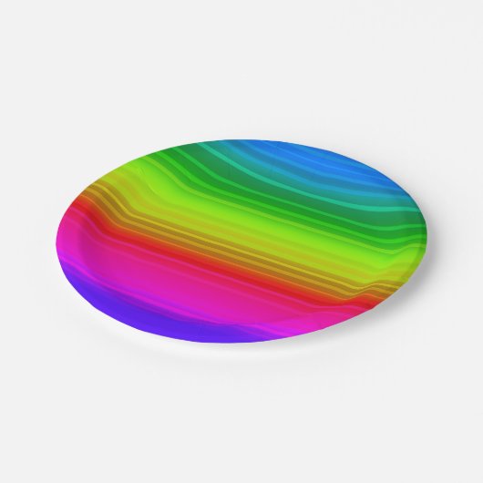 Regenbogen Pappteller (Schrägansicht)