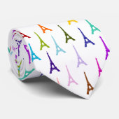 Regenbogen-Paris-Eiffelturmmuster Krawatte (Gerollt)
